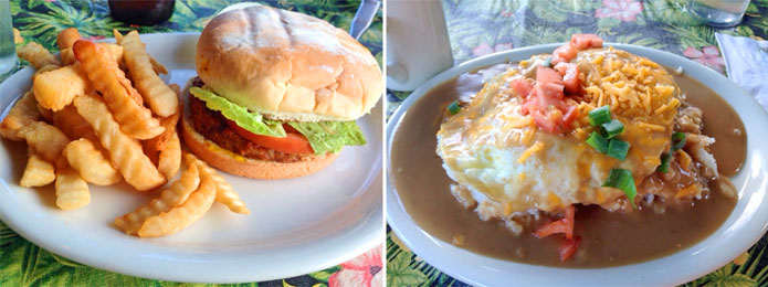 kualapu'u cookhouse veggie burger & loco moco