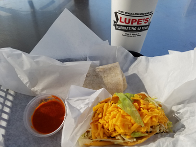 hard shell taco and green & cheese burrito