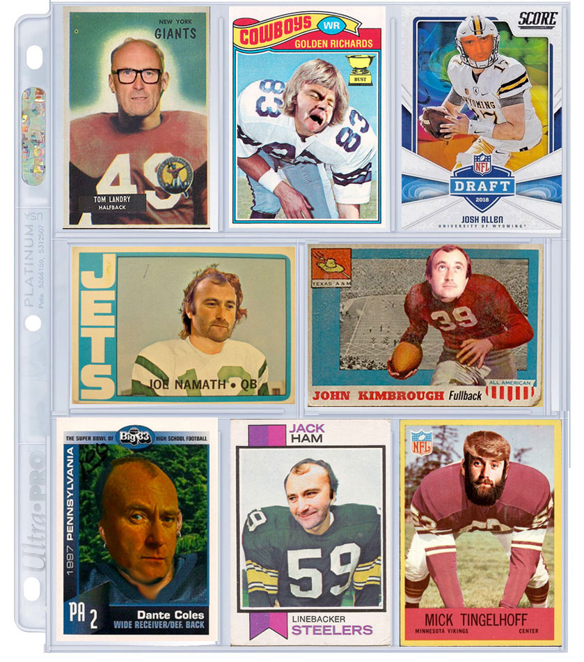 Phil Collins football cards - collect 'em all